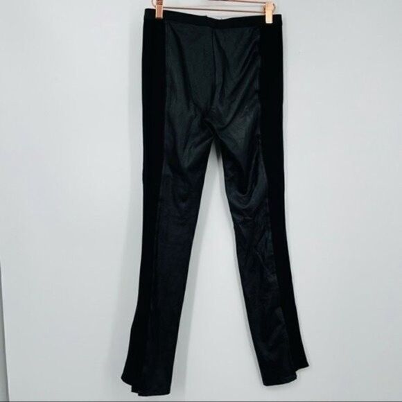 Y2K BCBGmazAzria black faux leather leggings bootcut sz 0 BoxF - Picture 4 of 6